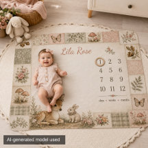 Bosbloem Baby Mijlpaal Deken