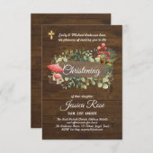 Bosbodem Rustieke Doop Uitnodiging Doopfeest (Voorkant / Achterkant)