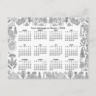 Bosbomen 2026 Kalender Gepersonaliseerd Briefkaart