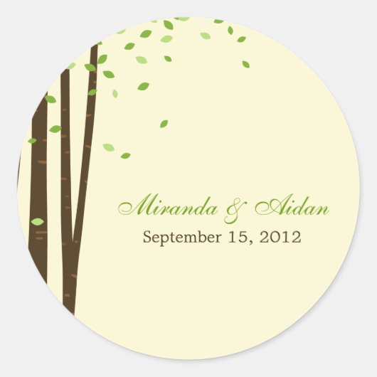 Bosbomen begunstigen Sticker of Envelope Seal - Gr (Voorkant)