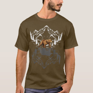 Bosbomen bergen Beer Reflection Animal Outd T-shirt