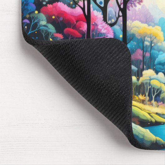 Bosbomen Concept Abstracte kleurrijke landschapsku Muismat (Hoek)