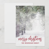 Bosbomen in de wintersneeuw Kerstmis Feestdagenkaart (Voorkant / Achterkant)