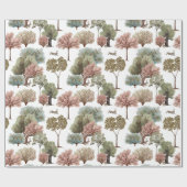 Bosbomen Konijnen Cadeaupapier (Vlak)
