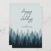Bosbomen Saliegroen Landschap Prettige Feestdagen  Feestdagenkaart (Voorkant / Achterkant)