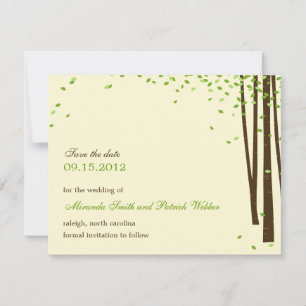 Bosbomen Save The Date Aankondiging - Groen -
