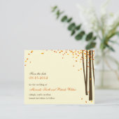 Bosbomen Save The Date Aankondiging - Oranje - (Staand voorkant)