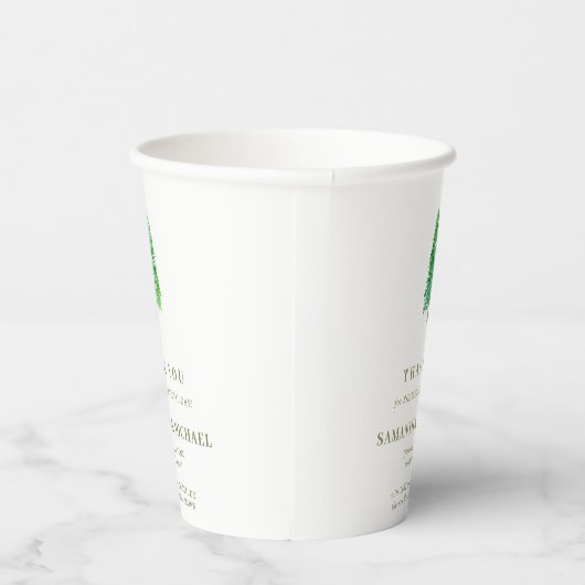 Bosboom Bloem Minimale Drink Bruiloft Papieren Bekers (Rechts)