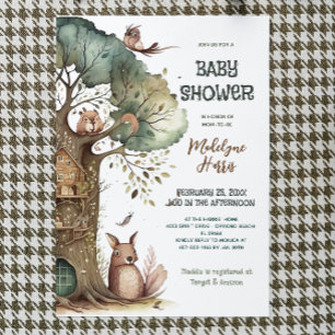 Bosboomdieren Geslachtsonzijdige Baby Shower Kaart