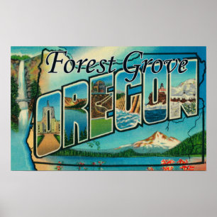 Bosboomgaard, oregon - grote letterscènes poster