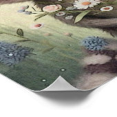 Bosboomkorren voor Baby-regenval | Raccoon Wall Pr Poster (Hoek)