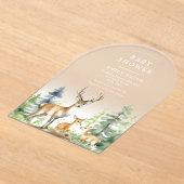 Bosbos Baby shower Acryl Uitnodigingen (Laagn)