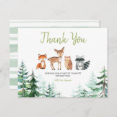 Bosbos Baby shower Bedankkaart (Voorkant / Achterkant)