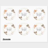 Bosbos Baby shower Ronde Sticker (Vel)