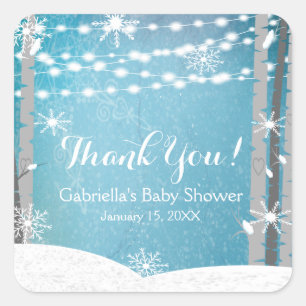 Bosbos Berken Baby shower Stickers