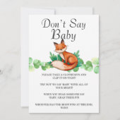 Bosbos Fox zegt geen Baby Kaarten (Voorkant)