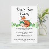 Bosbos Fox zegt geen Baby Kaarten (Staand voorkant)