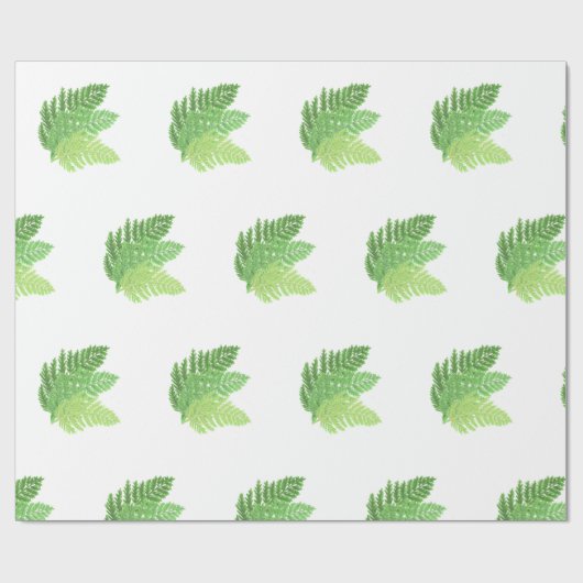 Bosbos groene varens bosvarens cadeaupapier (Vlak)