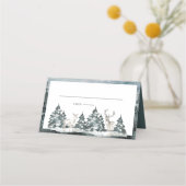 Bosbos met Deer Place Card (Voorkant)