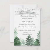 Bosbos, String Light, Wedding Reception Kaart (Voorkant)