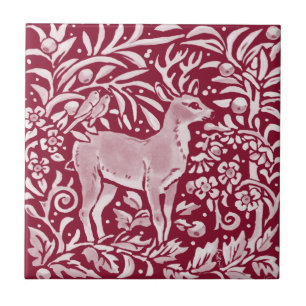 Bosbos van Burgundy Deer Buck Tegeltje