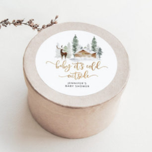 Bosbossen Baby buiten de kou Ronde Sticker