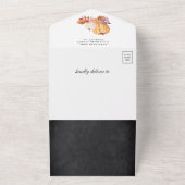 Bosbossen Baby shower Chalkboard All In One Uitnodiging (Buitenkant)