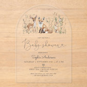 Bosbossen Baby shower Invitation Acryl Uitnodigingen (Voorkant)