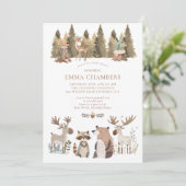 Bosbossen Baby shower Invitation Kaart (Staand voorkant)