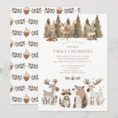 Bosbossen Baby shower Invitation Kaart (Voorkant / Achterkant)