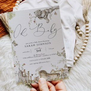 Bosbossen Baby shower Invitation Kaart