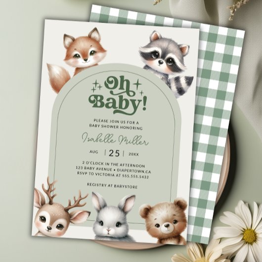 Bosbossen Baby shower Invitation Kaart