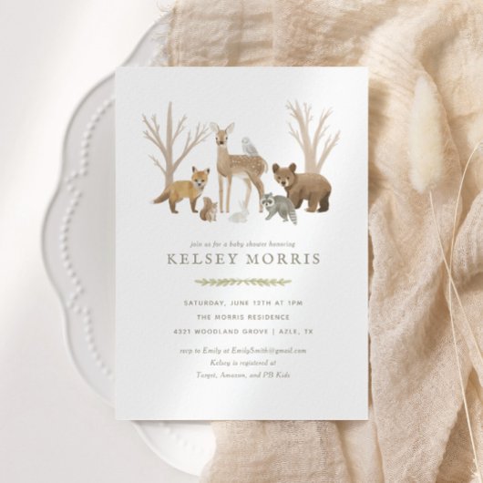 Bosbossen Baby shower Invitation Kaart