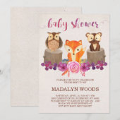 Bosbossen Baby shower Invitation Kaart (Voorkant / Achterkant)