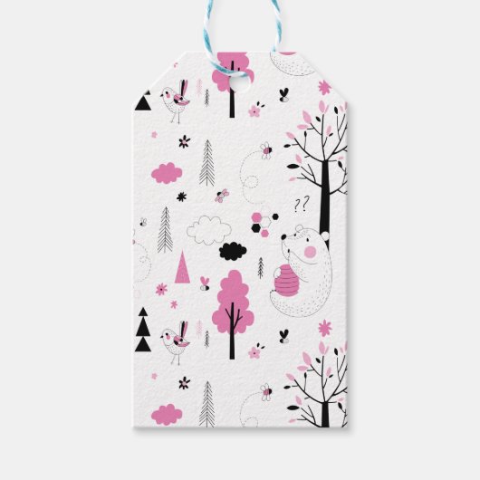 Bosbossen Beer Bijenhoning Cadeaulabel (Voorkant)