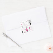 Bosbossen Beer Bijenhoning Vierkante Sticker (Envelop)