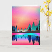 Bosbossen in bergaurora kaart (Gele Bloem)