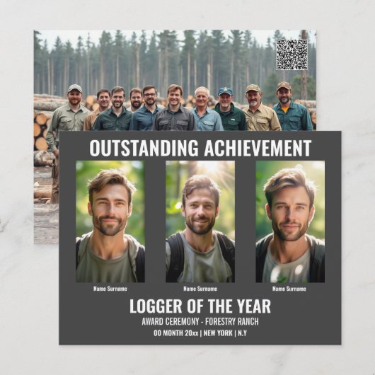 Bosbouw briefkaart sjabloon 5 foto DIY logging (Voorkant / Achterkant)