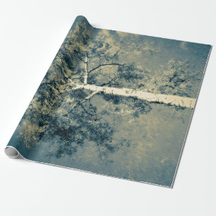 bosbouw tegen grijze hemel cadeaupapier