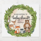 Bosbouwbossen baby shower van houtsnok sparkling wijnetiket (Enkel label)