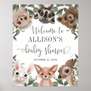 Bosbouwbossen baby shower welkom bord poster