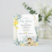 Bosbouwdieren Baby shower Budget Invitations (Staand voorkant)