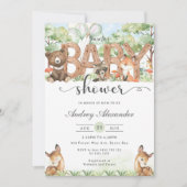 Bosbouwdieren Baby shower Kaart (Voorkant)