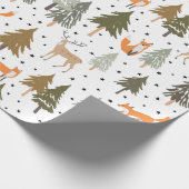 Bosbouwdieren Fox Deer Wrapping Paper Sheets Cadeaupapier (Hoek)