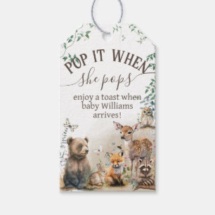 Bosbouwdieren groenbos Schower Ze poppen Cadeaulabel