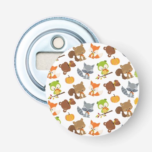 Bosbouwdieren, Herfsten Button Flesopener (Voorkant)