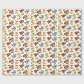 Bosbouwdieren, Herfsten Cadeaupapier (Vlak)