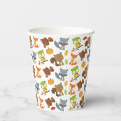 Bosbouwdieren, Herfsten Papieren Bekers (Achterkant)