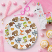 Bosbouwdieren, Herfsten Papieren Bordje (Feest)