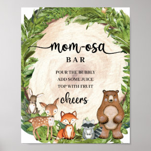 Bosbouwdieren houten plak Momosa bar Sign Poster